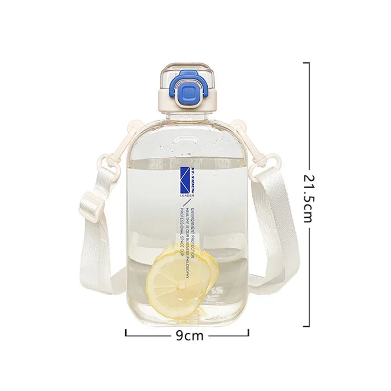 "Clear Quartz" Sporty: Flat Prism Transparent Water Bottle"